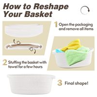 Panier Tressé Petit En Stock avec Sacs Cadeaux et Rubans, Panier en Corde de Coton pour Rangement, Paniers Cadeaux Jouets avec Poignées