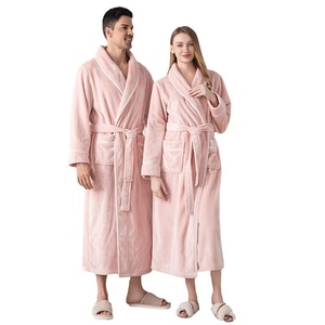 Accappatoio in flanella spessa per <span class=keywords><strong>uomo</strong></span> e donna, pigiama autunnale/invernale, abbigliamento <span class=keywords><strong>da</strong></span> <span class=keywords><strong>casa</strong></span> per coppia - Product Image 5
