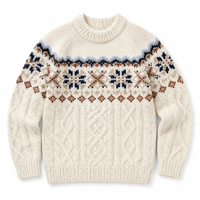 Set Sweater Rajut Kabel Vintage Fair Isle Kustom ODM OEM Grosir untuk Pemilik Hewan Peliharaan dan Anjing Warna Krem