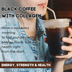 OEM Café noir instantané Boost d'énergie amincissant le corps pour la croissance de la peau Peptide de collagène Café noir Supplément de fitness - Product Image 4