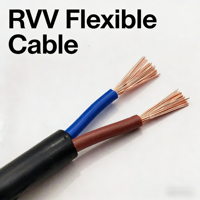 Câble d'alimentation flexible RVV, conducteur en cuivre, isolation en PVC, gaine isolante, 300/500V pour câblage électrique