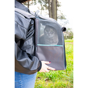 Mochila Transportadora de Malla Lavable para Mascotas, Tamaño Grande para Gatos, con Cierre de Cremallera, Diseño Ventilado, Capacidad de 15 kg, Forma Cuadrada - Product Image 6