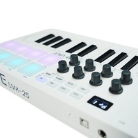 Clavier MIDI portable avec 25 touches, contrôleur de rythmes USB, touches sensibles à la vélocité