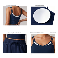 Ensemble de yoga 2 pièces pour femme : short de cyclisme et débardeur camisole taille haute pour entraînement, fitness et tennis