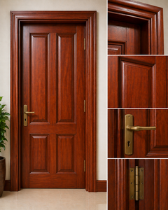 Puerta Moderna de Madera de Caoba Sólida, Puerta Interior y Exterior Elegante y Duradera, Acabado Liso, Tamaño Personalizado, Marco Resistente, Calidad Premium para Hoteles - Product Image 5