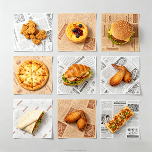 Custom Logo Printed Greaseproof Waterproof PE Coated Food Grade <b>Paper</b> Sheets Sandwich Burger Bread <b>Wrap</b> Wholesale Packaging - Product Image 1