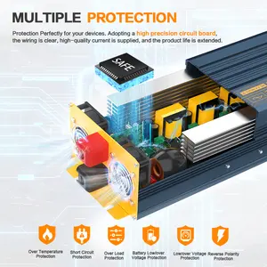 Sistema de energía solar para el hogar 12V a 110V 220V Inversor solar de coche de onda sinusoidal pura 4000W 5000W Inversor de corriente