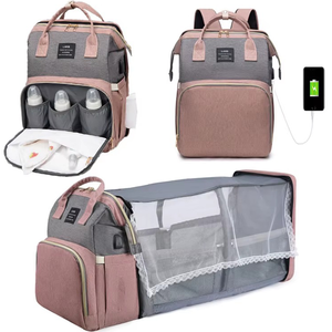 Nouveau sac à dos multifonctionnel pour bébé avec moustiquaire, sac à langer personnalisé avec station de change, sac à dos pour bébé - Product Image 1