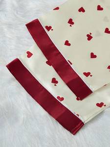 Wholesale Romantic Heart Print Women's Three-Piece Pajama Set <strong>Red</strong> Satin Smooth Loungewear for Summer Spring and Fall - Product Image 2