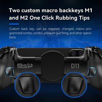 Control de Juego Inalámbrico D11S BT para Android/iOS/PC/ con Botones Táctiles, Material ABS, Joystick 3D
