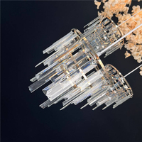 Lustre en forme de grande roue à 3 têtes, moderne, en acrylique et en fer, pour la décoration de mariages, de fêtes, d'hôtels et de salles de banquet