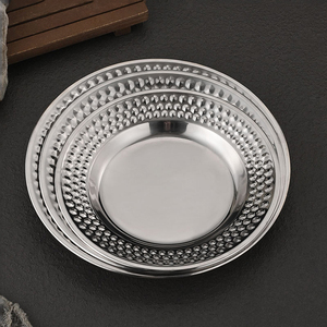 Assiettes de Présentation en Acier Inoxydable 304 Effet Diamant Martelé, <span class=keywords><strong>24</strong></span> <span class=keywords><strong>cm</strong></span>, Dorées, Modernes, Durables, pour Fêtes, Extérieur et Camping – Vente en Gros - Product Image 4