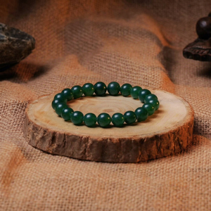 Natural Green Aventurine <b>Crystal</b> Ball-Shaped Beaded Trendy Anniversary <b>Bracelet</b> Stretch Jewelry <b>for</b> Men and <b>Women</b> - Product Image 1