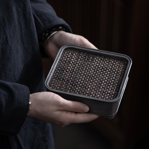 Pure Tin Old Teapot Stand Square With Lid Water Storage For Kung Fu <b>Tea</b> <b>Set</b> - Product Image 4
