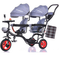 Tricycle pour jumeaux à pneus gonflables homologué CE, best-seller / Tricycle pour enfants pour jumeaux / Poussette pour jumeaux