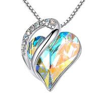 Collier pendentif DAIHE Fashion Jewelry Cœur de l'océan en zircon et cristal, chaîne de clavicule Kolye