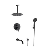 Ensemble de douche thermostatique mural multifonctionnel moderne personnalisé, avec pomme de douche pluie haute pression de 8 pouces et douchette à main