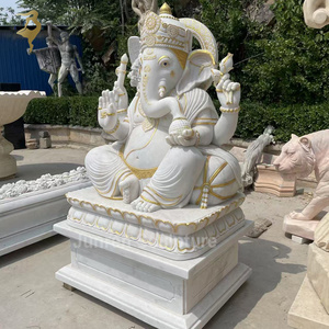 Grande escultura em pedra Índia mármore branco estátua Hindu Deus Shiva Escultura - Product Image 3