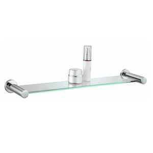 Ensemble d'accessoires de salle de bain classiques à fixer au mur, étagère en verre, base en alliage de zinc, verre trempé, 500 mm, chrome - Product Image 5