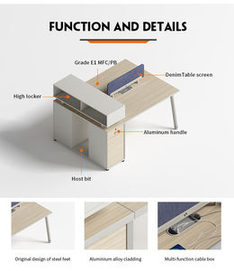 Moderne <span class=keywords><strong>4</strong></span>-zits Draaiend Houten Personeelsbureau En Computerbureau Kantoorwerkstation Voor <span class=keywords><strong>4</strong></span> Personen - Product Image 6