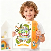 Samtoycn Livres audio bilingues espagnol-anglais Livres d'apprentissage précoce Montessori Jouet Livre parlant pour enfants avec stylo