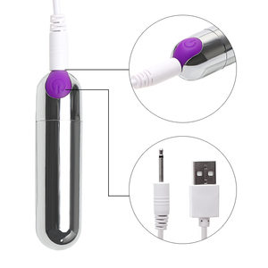 USB Rechargeable Stainless Steel Anal Double Train Toy with Private Label G-Spot Vibrator <strong>Bullet</strong> <strong>Vibe</strong> - Product Image 6