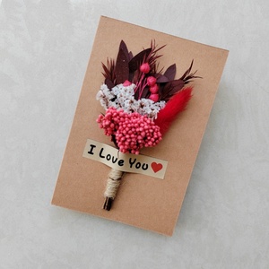 Bouquet <span class=keywords><strong>di</strong></span> <span class=keywords><strong>Fiori</strong></span> Secchi Fatto a Mano per San Valentino, Biglietto d'<span class=keywords><strong>Auguri</strong></span> 3D 'Ti Amo', Mini Biglietto con <span class=keywords><strong>Fiori</strong></span> Essiccati - Product Image 5