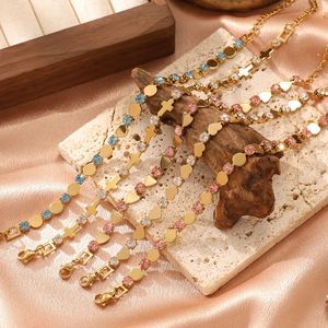 Vintage Gold Plated Chain Link Heart <b>Bracelet</b> Colorful CZ Trendy Wedding Jewelry Hypoallergenic Design Daily Wear Party Gifting - Product Image 6