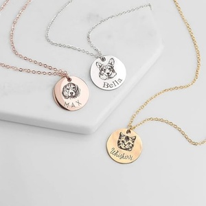 <span class=keywords><strong>Collier</strong></span> avec portrait d'animal personnalisé, bijoux personnalisés, cadeau pour chien ou <span class=keywords><strong>chat</strong></span> - Product Image 1