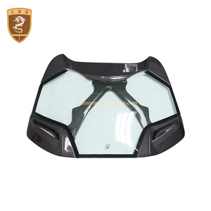 Capot arrière transparent de style Cap-isto, pièces automobiles parfaites pour Ferrari 488GTB avec fibre de carbone sèche texturée plate 3K + verre - Product Image 1
