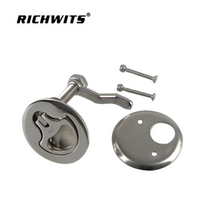 RICHWITS ตัวล็อคสแตนเลสทรงกลม 316 สำหรับงานทางทะเล พร้อมห่วงจับ กล่องเด็ค ล็อคประตู ตัวล็อคพื้น พร้อมฝาปิดด้านหลัง - Product Image 5