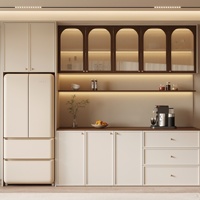Buffet de cuisine contemporain en bois massif réglable sur mesure avec rangement, meuble de service, vente en gros, usine OEM
