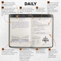 Diario cristiano para hombres GF, diario de oración, cuaderno de estudio bíblico, planificador diario de estudio para hombres, bloc de notas con versículos bíblicos y pegatinas de fe.