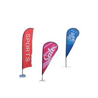 Bannières de drapeau en forme de larme en polyester durable, jardin de plage, assurance automobile, éducation agricole, fibre de verre numérique incluse