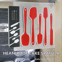 Spatules en silicone résistantes aux hautes températures, spatule souple de qualité alimentaire pour crème et gâteaux, ustensile de cuisson intégré pour remuer