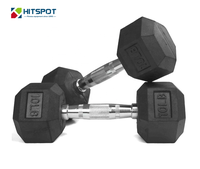 Vente en gros d'haltères KGS LBS Pas cher Équipement de musculation sans haltères Ensemble d'haltères hexagonaux en caoutchouc pour la salle de sport à domicile