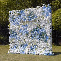 Panel Dekorasi Bunga Palsu Mengambang Warna Hijau untuk Pernikahan, Dekorasi Pagi Hari, dan Latar Belakang DFW Flower Wall