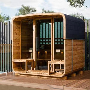 ساونا خارجية حديثة صغيرة الحجم تعمل بالحطب والأشعة تحت الحمراء مع حجر ساخن لـ 4 أشخاص - Product Image 1