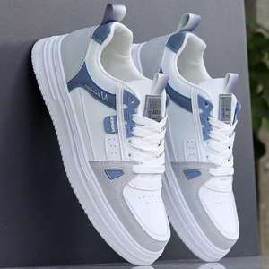 Chaussures de course pour hommes d'été, empeigne en mesh, fermeture à lacets, imperméables, antidérapantes, légères, tendance, baskets décontractées blanches - Product Image 3