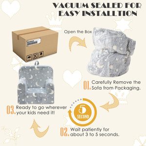 Canapé pour enfants, chaise pliante en peluche avec accoudoirs pour enfants de 2 à 4 ans, siège en tissu doux et mousse à haute élasticité - Product Image 2