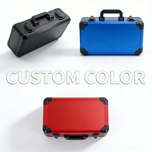 Valise de luxe noire à taille personnalisée en <span class=keywords><strong>aluminium</strong></span> dur, mallette de transport pratique, mallette de rangement pour instruments en métal avec mousse de rembourrage prédécoupée - Product Image 5