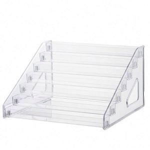 Présentoir carré transparent multicouche en plastique pour cosmétiques, vernis à ongles, maquillage et accessoires vidéo, idéal pour l'organisation et la présentation. - Product Image 2