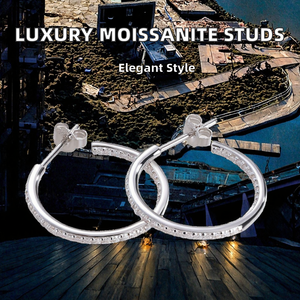 Pendientes de Lujo para Mujer de Plata 925 con Moissanita de Alta Calidad al por Mayor, Certificados GRA, Engaste de Garra - Product Image 2
