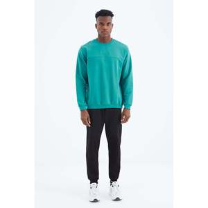 Ensemble de survêtement pour homme Keith, vert marine et noir, décontracté, respirant, sweat-shirt et pantalon, 320 g/m² - Product Image 1