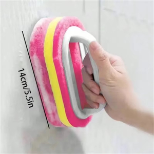 Brosse de nettoyage ménager en gros avec manche, éponge à haute densité et tampon épais pour cuisine, salle de bain, toilettes et murs - Product Image 5
