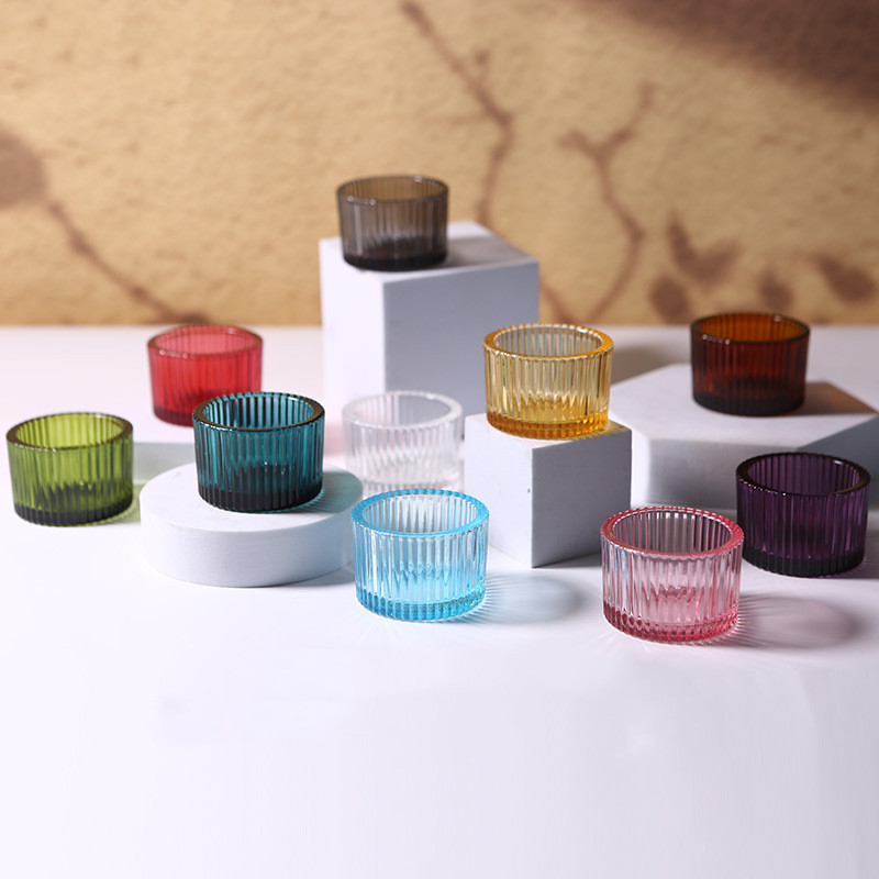 Hot Style Mini Glass Tea Light Candle Container Colorful Bulk Buy For Weddings Valentine's Day Competitive Price With Holders