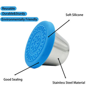 Taza para salsa de acero inoxidable de 2.4 oz para el hogar, con tapa de silicona, contenedor de condimentos para cocina y camping, contenedor para aderezo de ensalada - Product Image 4