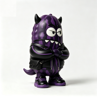 Figurine personnalisée en PVC et ABS, motif démon cool à rayures violettes, moulée, fabriquée en Chine, OEM pour la vente en gros aux marques