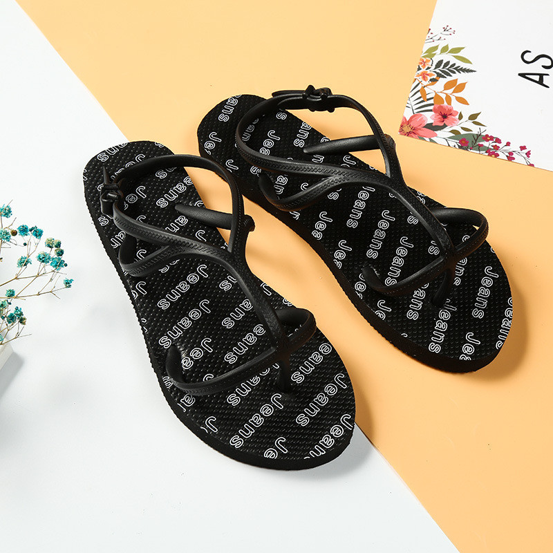 OEM Custom Flat Sandals Summer Beach Shoes EVA PVC Sandals for Women and Ladies