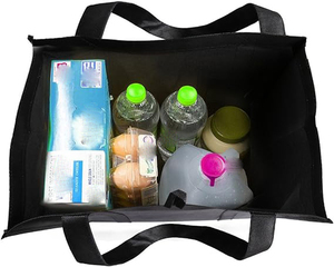 Custom Shopping Reusable Heavy Duty Handle Strengthened Black Price Non Woven Polypropylene Fabric <strong>Bag</strong>